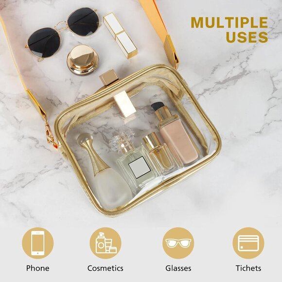 Stylish Clear Stadium Bag with Adjustable Strap - Perfect for Events & Concerts - Picture 3 of 6